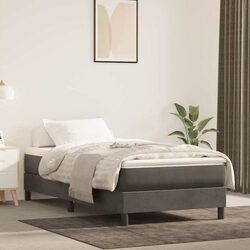 Pocket Spring Bed Mattress Medium-Firm Support Grey Velvet 90x190x20cm