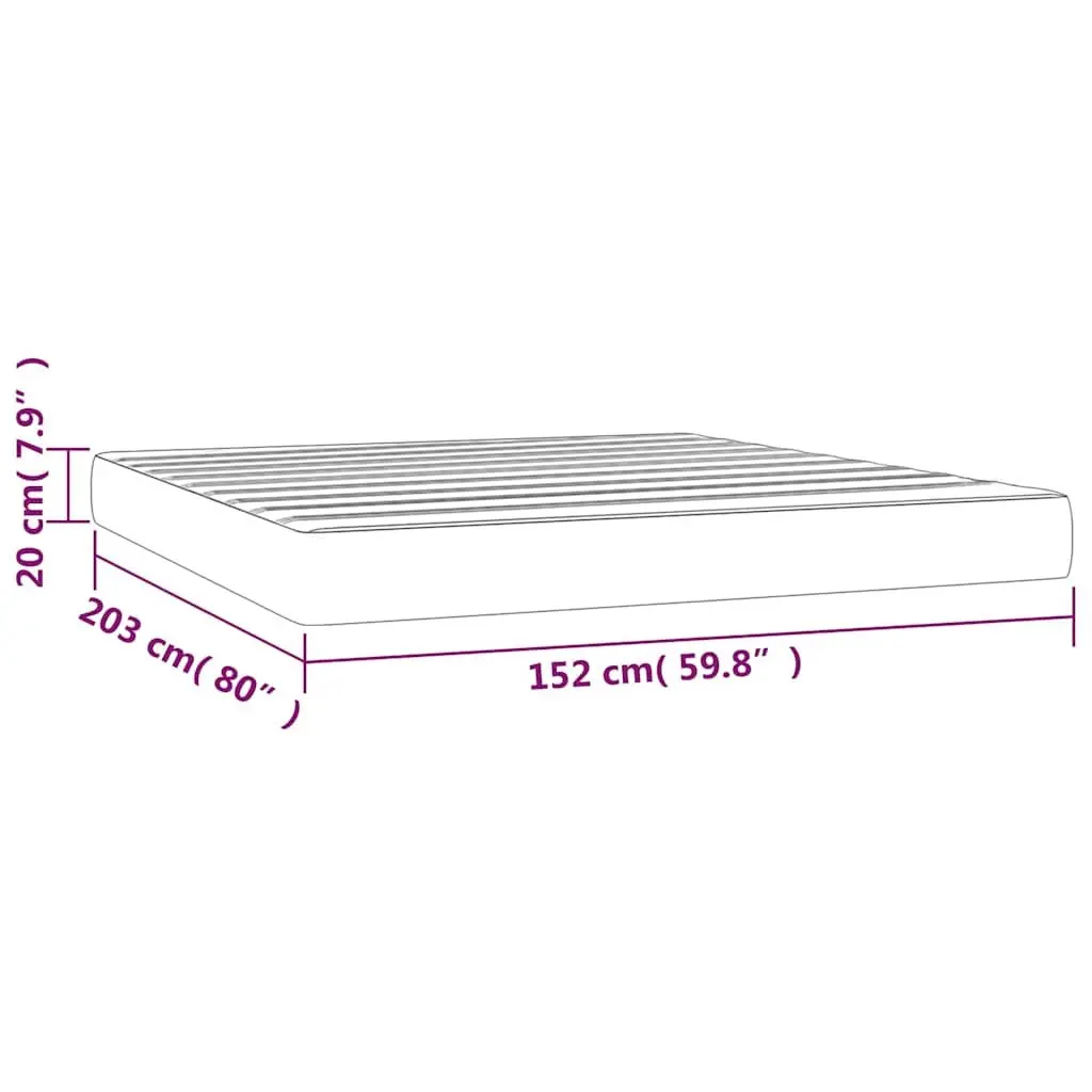 Pocket Spring Bed Mattress Medium Firm Grey 152x203x20cm Fabric