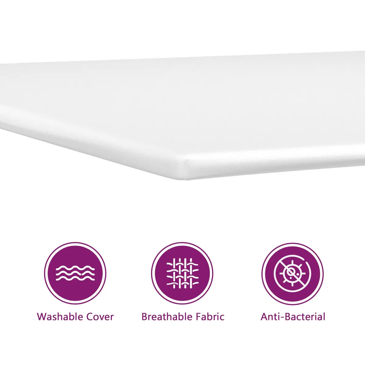 Mattress Topper Extra Soft Foam 152x203 cm White Breathable Support