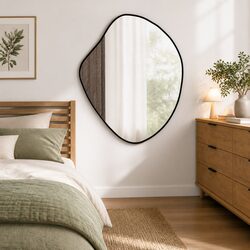 Wall Mirror Black 60x50 cm Glass Vanity Bathroom Bedroom Hallway Home Decor