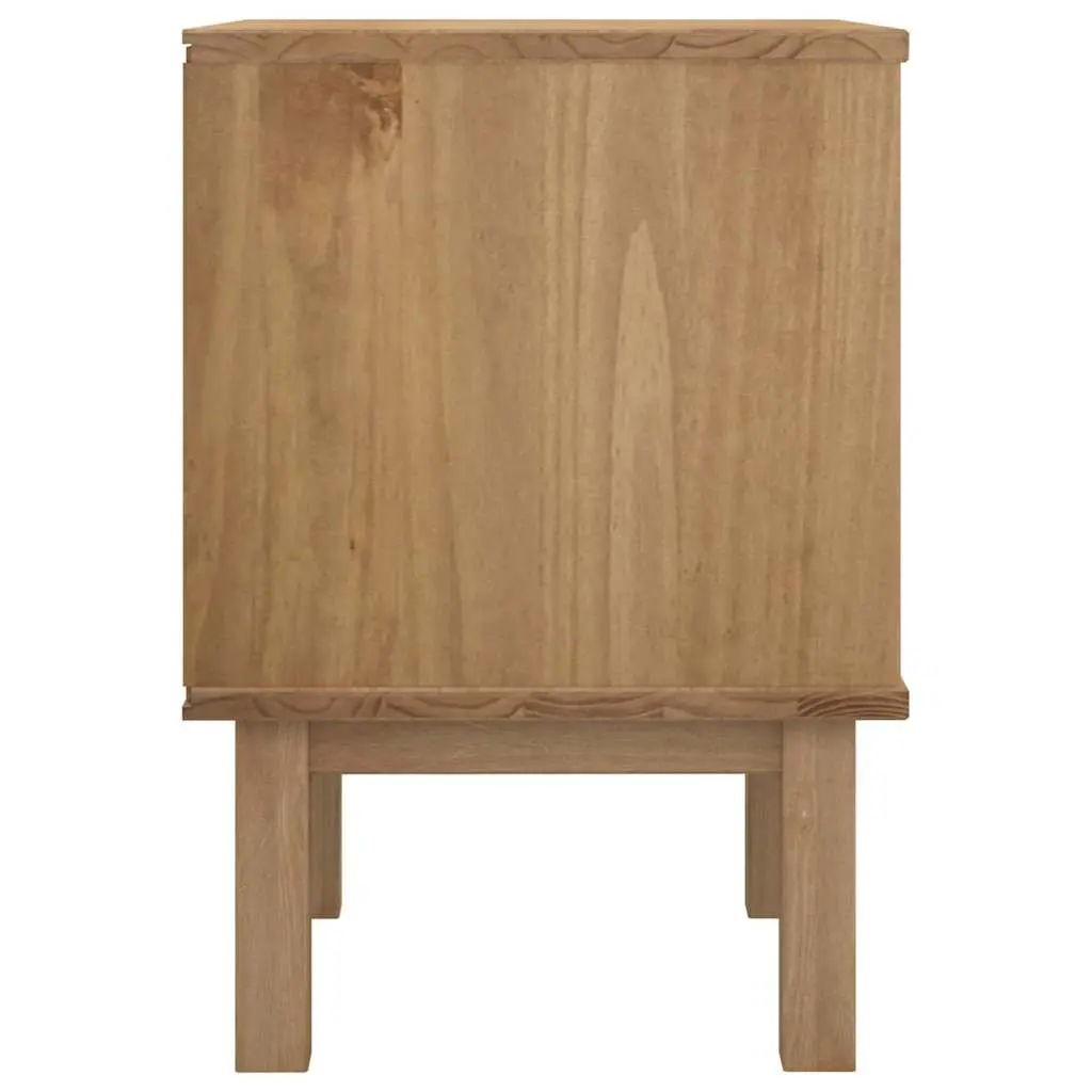 Bedside Cabinet Solid Pine Wood Nightstand Two Drawers 45x39x57cm Brown
