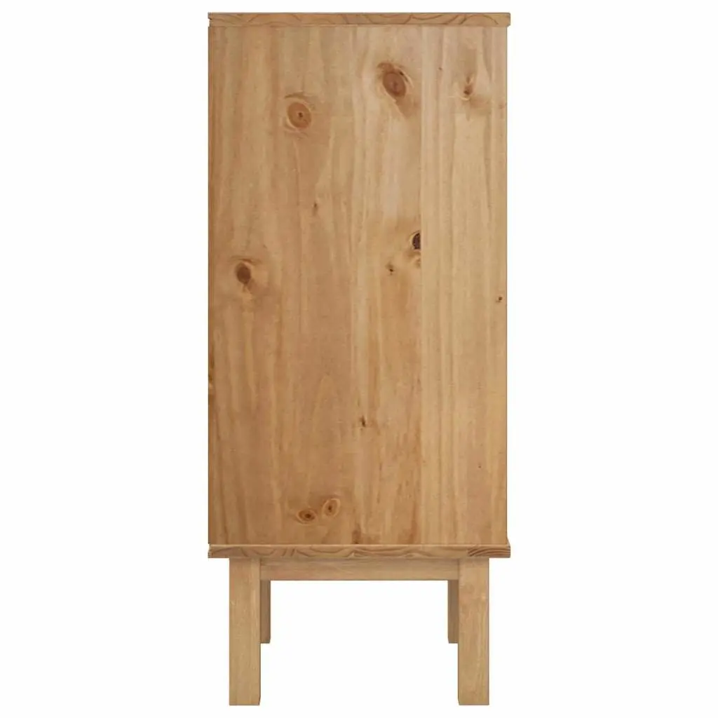 Drawer Cabinet Solid Pine Wood 45x39x90cm Brown White 4 Drawer
