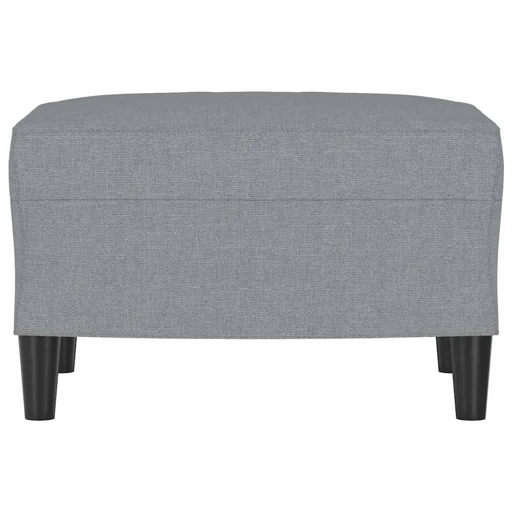 Footstool Light Grey Modern Living Room Ottoman Fabric Rest Seat Furniture