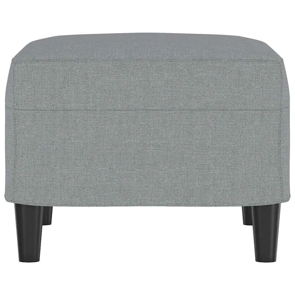 Footstool Light Grey Modern Living Room Ottoman Fabric Rest Seat Furniture