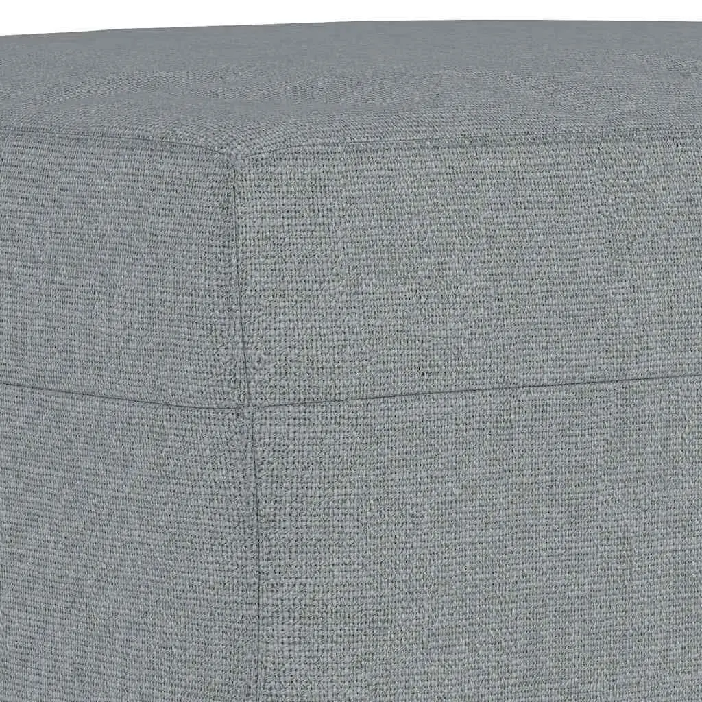 Footstool Light Grey Modern Living Room Ottoman Fabric Rest Seat Furniture