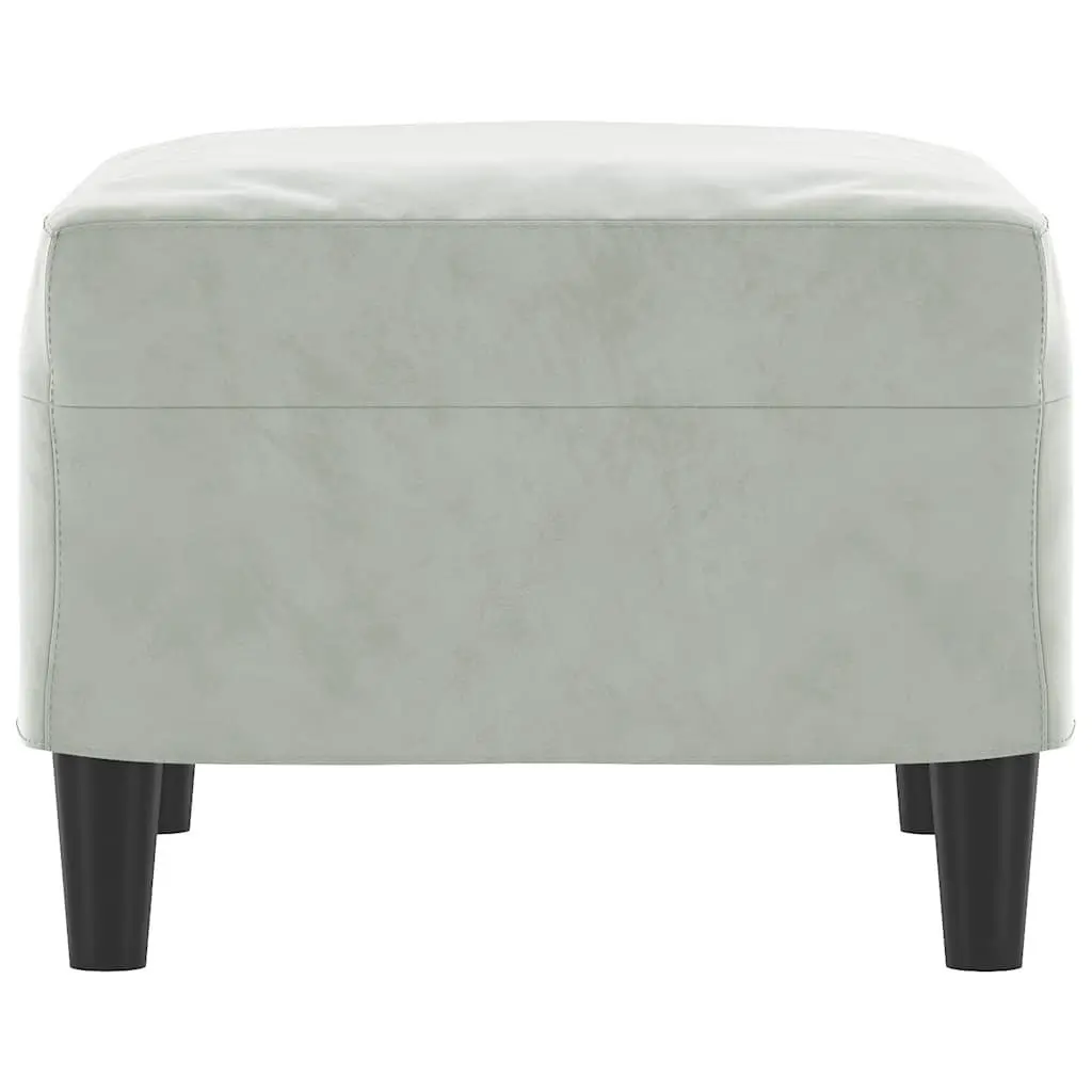 Footstool Velvet Upholstered Compact Grey