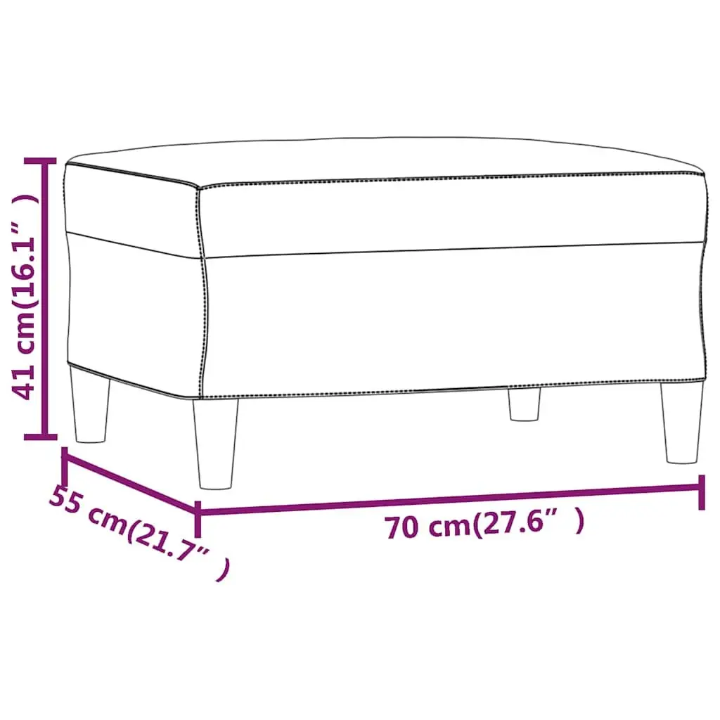 Footstool Compact Grey Fabric 70x55x41cm Living Room Furniture
