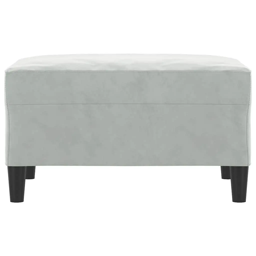 Footstool Ottoman Light Grey Velvet 70x55x41 cm Foot Rest Stool Living Room