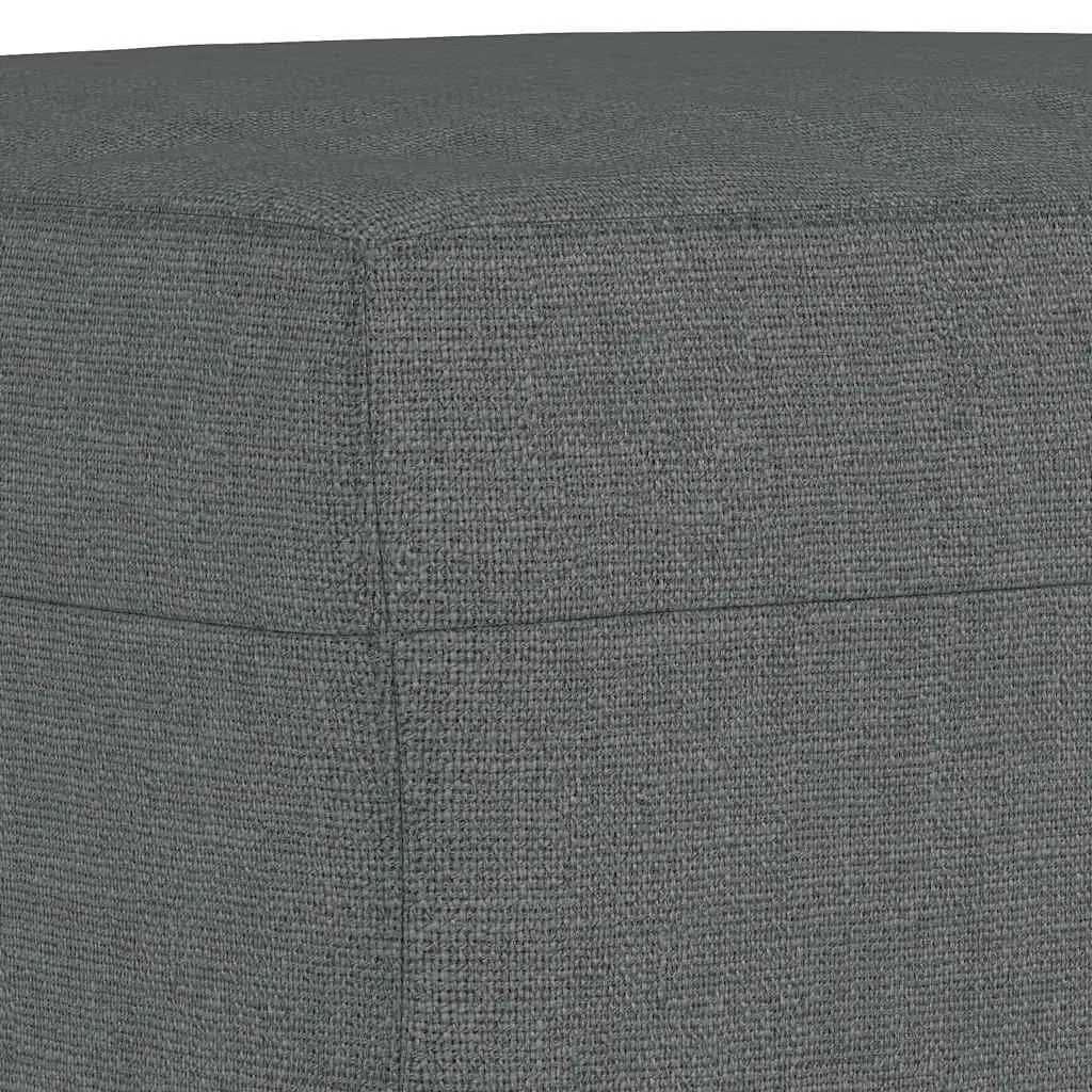 Footstool Dark Grey 60x50x41 cm Fabric Foot Rest Stool Ottoman Living Room