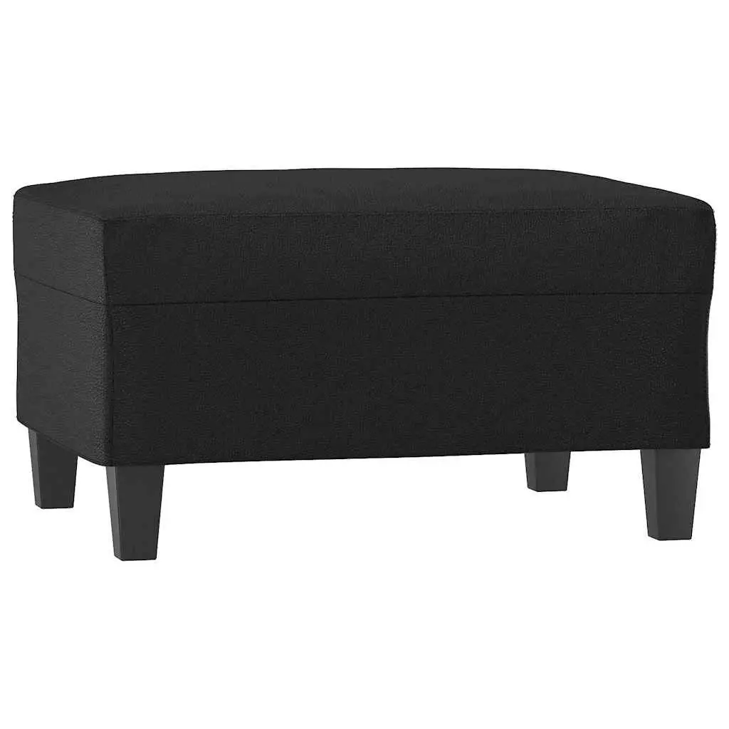 Footstool Black Faux Leather Ottoman Footrest Modern Furniture Compact Portable