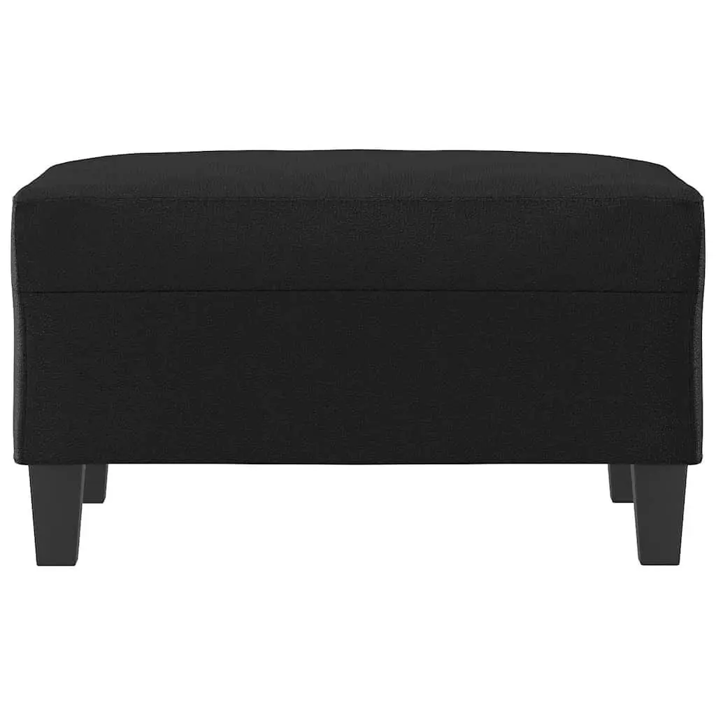 Footstool Black Faux Leather Ottoman Footrest Modern Furniture Compact Portable