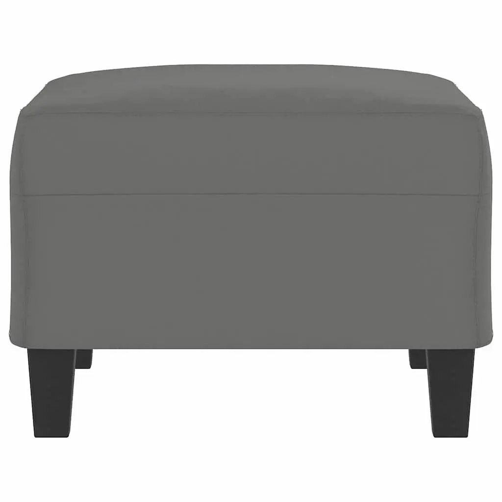 Footstool Ottoman Microfibre Fabric Compact Grey Resting Stool