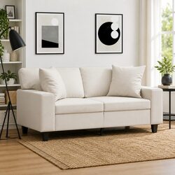 Throw Pillows 2 pcs Cream 40x40 cm Faux Leather Square Cushions Sofa Decor