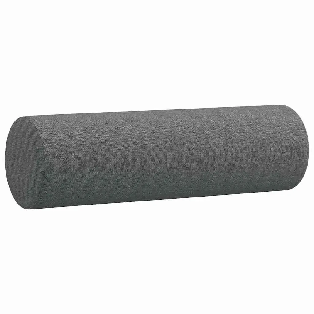 Throw Pillows Cylinder Bolster 15 x 50 cm Grey 2 pcs Decorative Pillow Covers Zip Closure