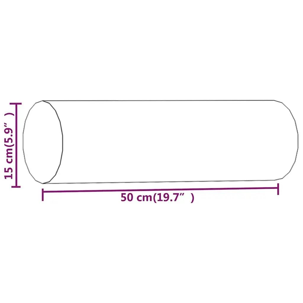 Throw Pillows Cylinder Bolster 15 x 50 cm Grey 2 pcs Decorative Pillow Covers Zip Closure
