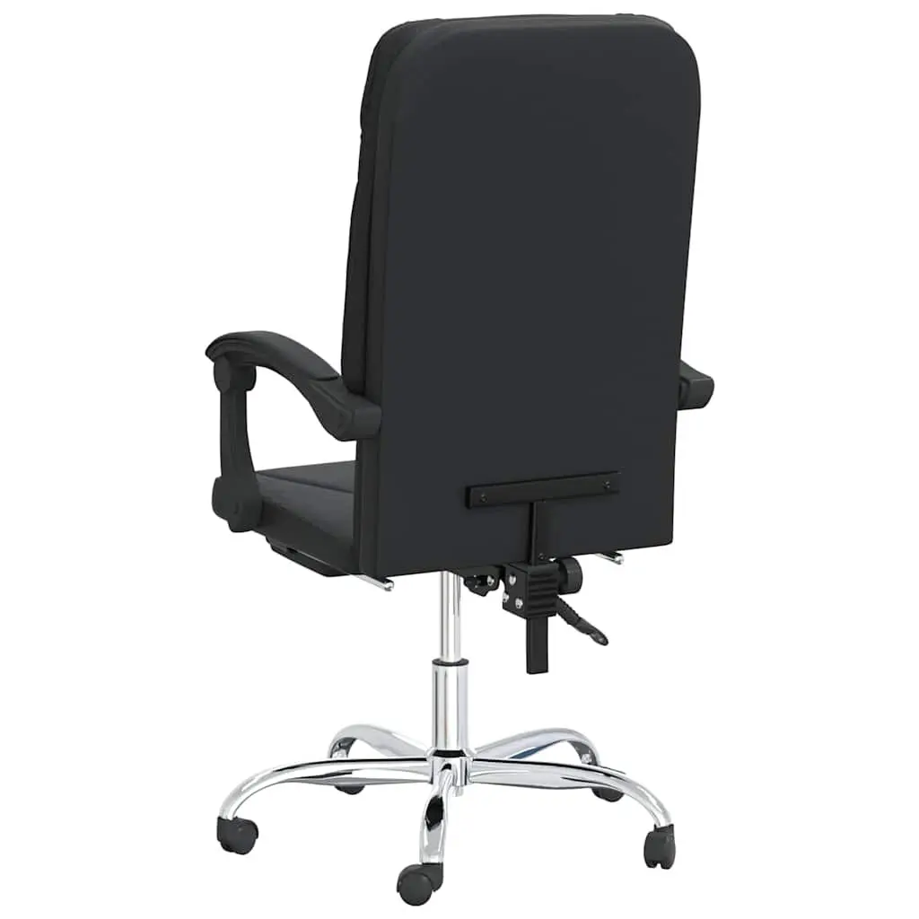 Reclining Office Chair Adjustable Height Black Faux Leather Swivel Desk