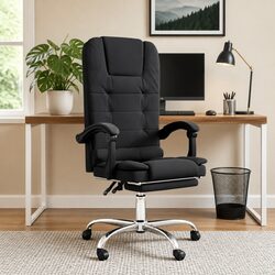 Black Massage Reclining Office Chair Ergonomic Desk Seat Swivel Height
