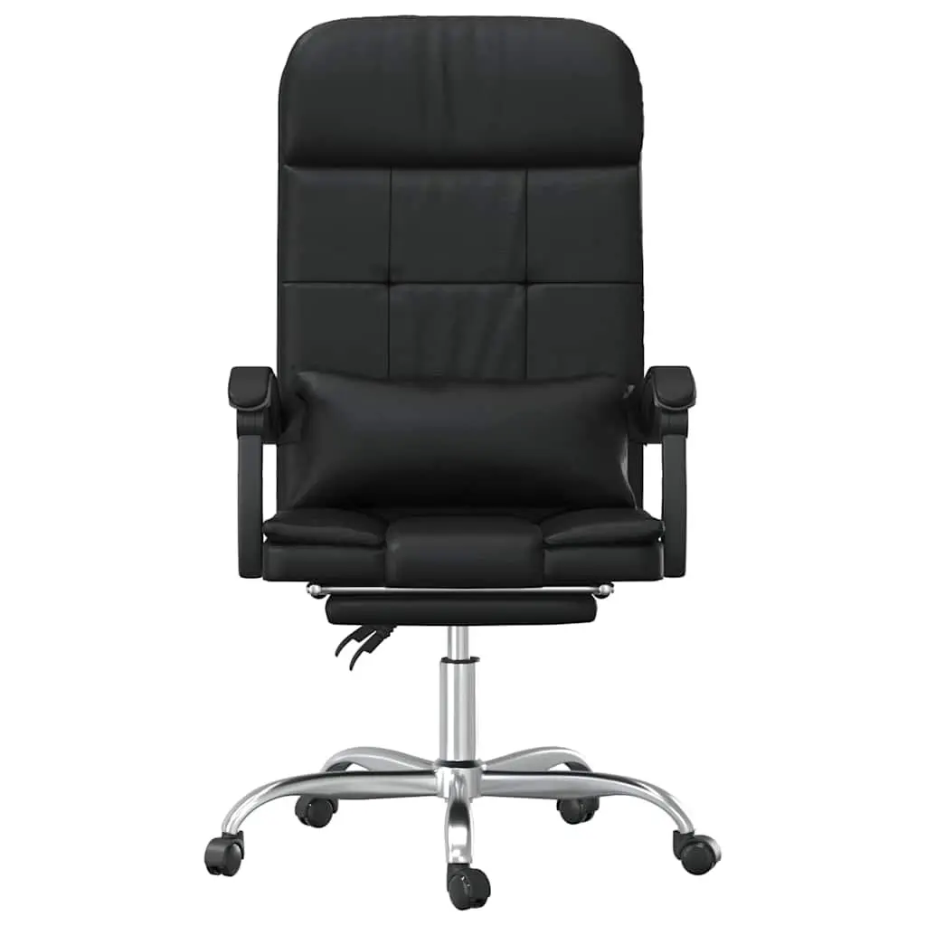 Massage Reclining Office Chair Black Faux Leather Swivel Adjustable Backrest