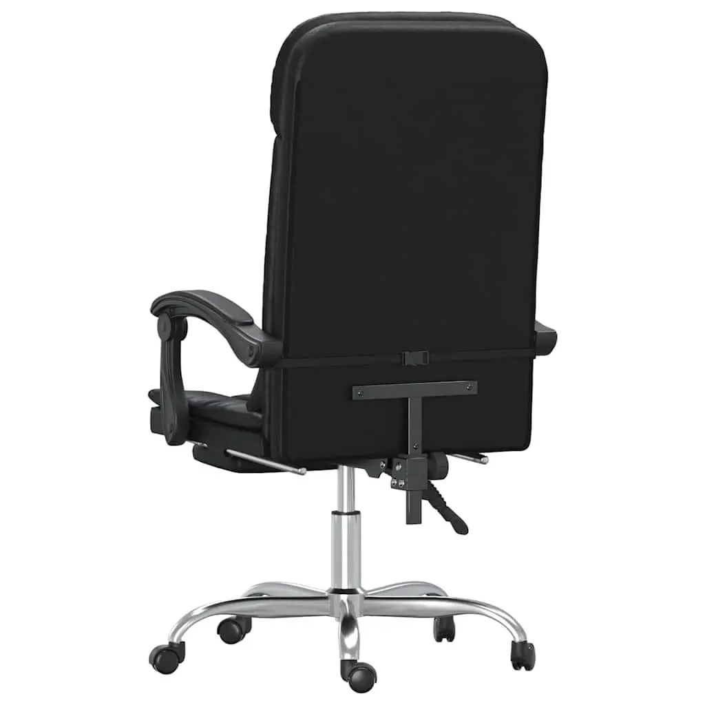 Massage Reclining Office Chair Black Faux Leather Swivel Adjustable Backrest