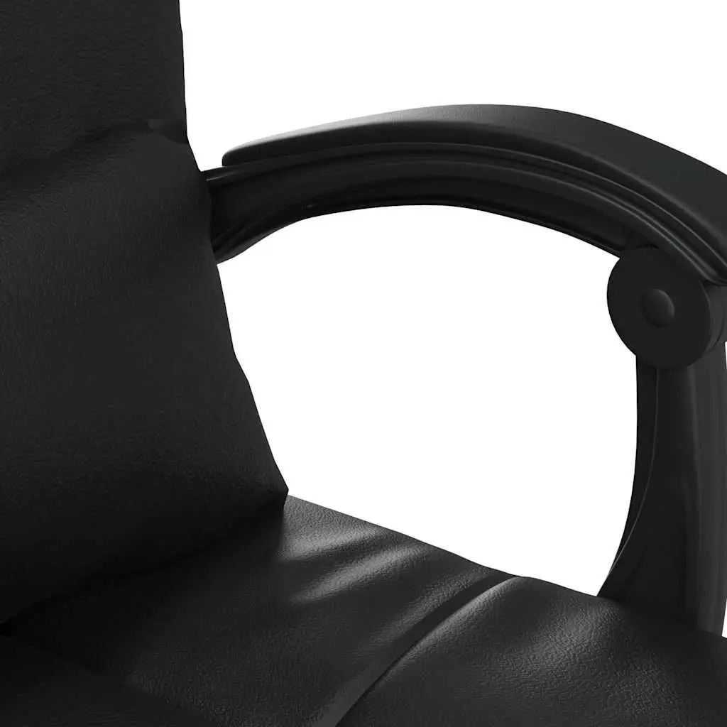 Massage Reclining Office Chair Black Faux Leather Swivel Adjustable Backrest