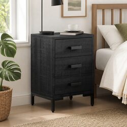 Bedside Cabinet Black 40x30x55 cm Storage Drawer Bedroom Furniture Bedside Table