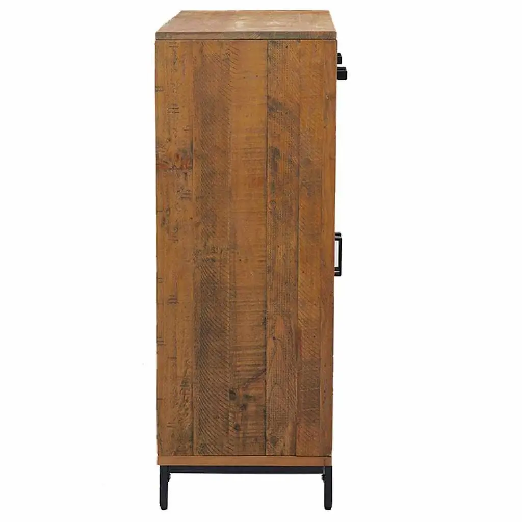 Shoe Rack Solid Pinewood 75x40x110 cm Brown 2 Drawers Storage Cabinet