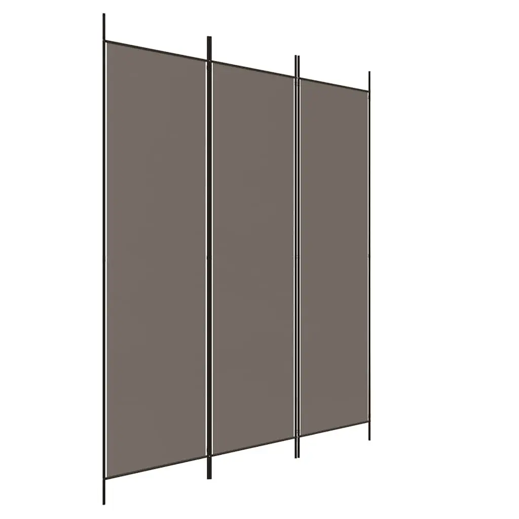 3-Panel Room Divider Fabric Folding Partition Screen Anthracite