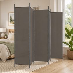 5-Panel Room Divider Screen Anthracite Foldable Privacy Partition Home Office