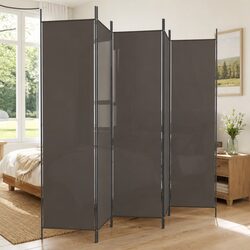 5-Panel Room Divider Anthracite Foldable Fabric Screen Partition Privacy Space