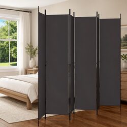 6-Panel Room Divider Brown Foldable Partition Screen Privacy Separator 300x220cm