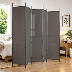 6-Panel Room Divider Anthracite Foldable Privacy Screen Partition 300x220cm