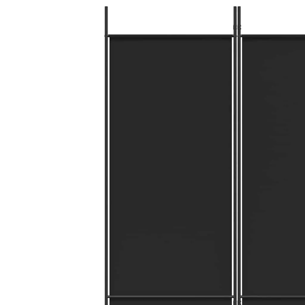 6-Panel Room Divider Screen Foldable Fabric Privacy Partition 300x220cm Black