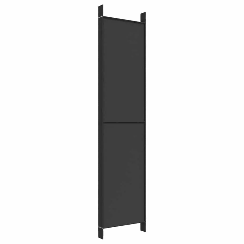 6-Panel Room Divider Screen Foldable Fabric Privacy Partition 300x220cm Black