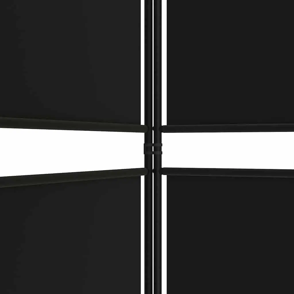 Room Divider Screen Foldable Black Fabric 300x180cm