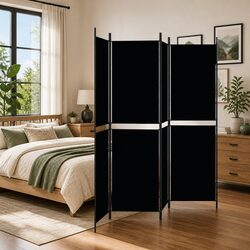 4-Panel Room Divider Screen 200x200cm Foldable Fabric Partition Bedroom Privacy
