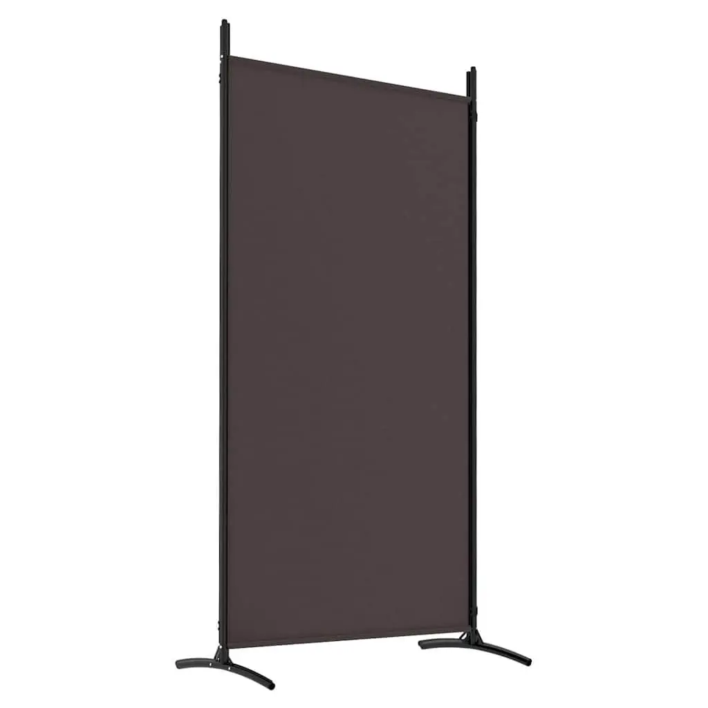 4-Panel Room Divider Foldable Brown Fabric Privacy Screen 346x180 cm