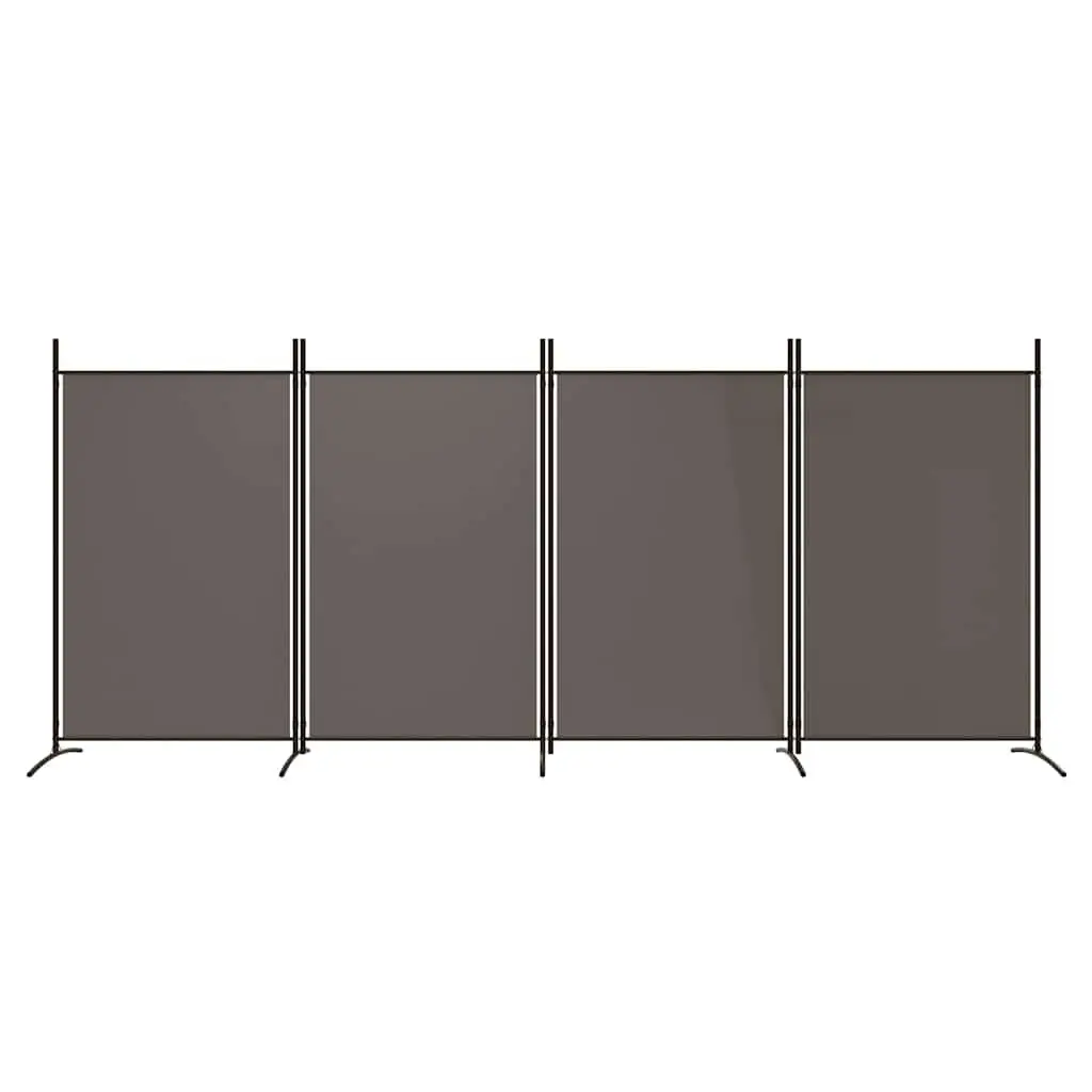 4-Panel Room Divider Folding Privacy Screen Fabric Anthracite