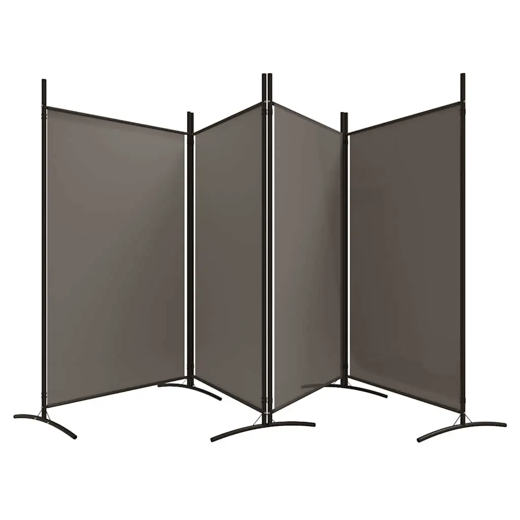 4-Panel Room Divider Folding Privacy Screen Fabric Anthracite