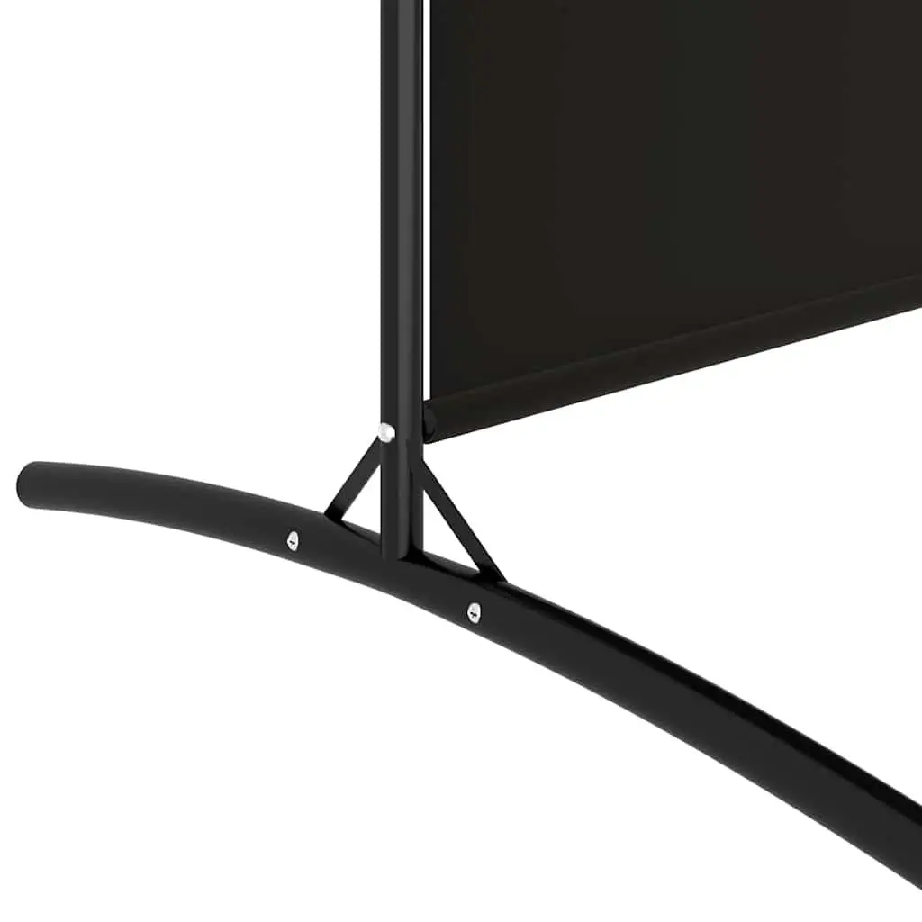 4-Panel Room Divider Foldable Privacy Screen Black Fabric 346x180cm