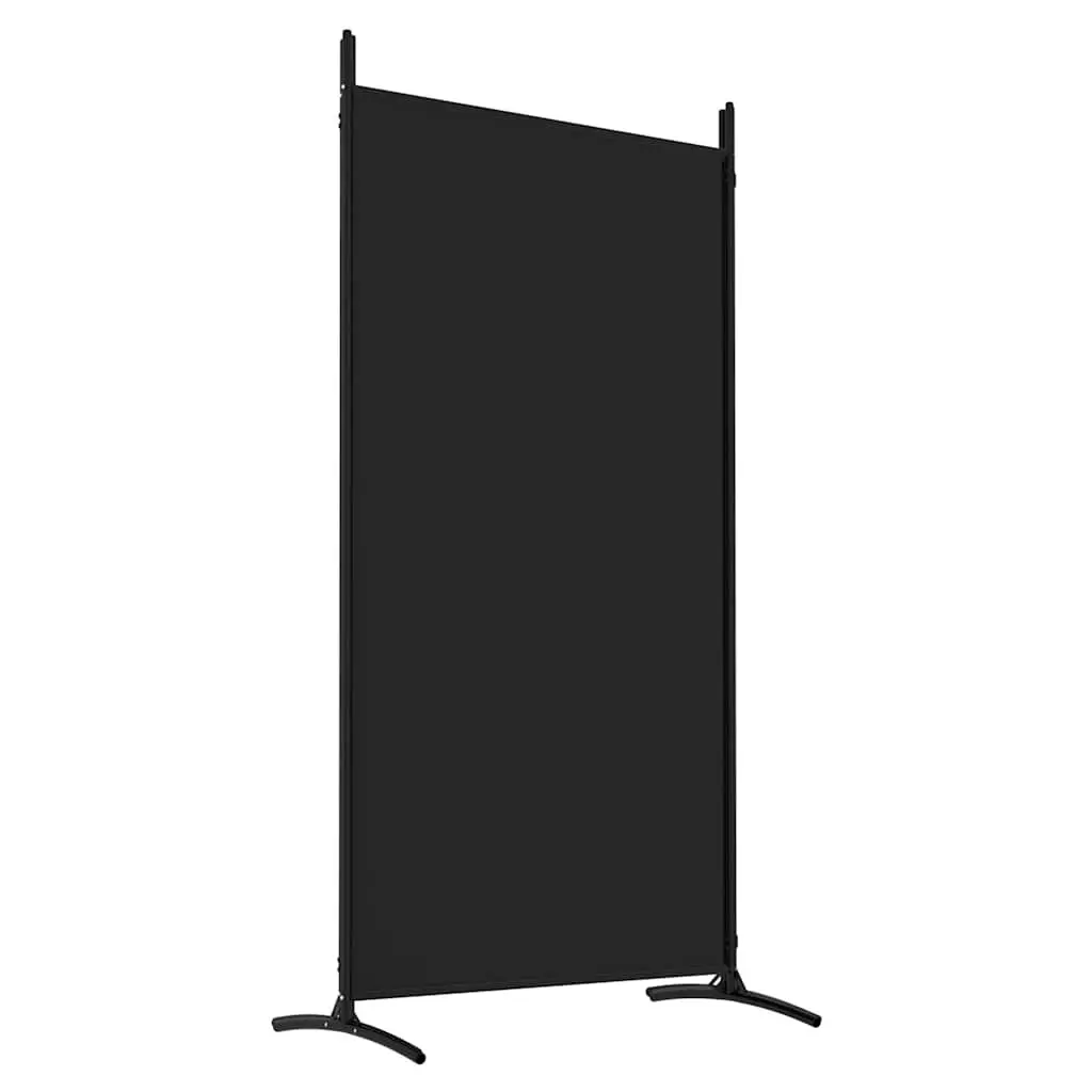 4-Panel Room Divider Foldable Privacy Screen Black Fabric 346x180cm