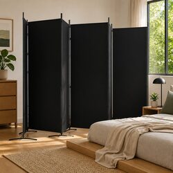 Room Divider 6 Panel Foldable Partition Screen Privacy Space Divider Black