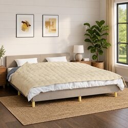 Weighted Blanket Light Cream 155x220 cm 7 kg Breathable Fabric Sleep Comfort