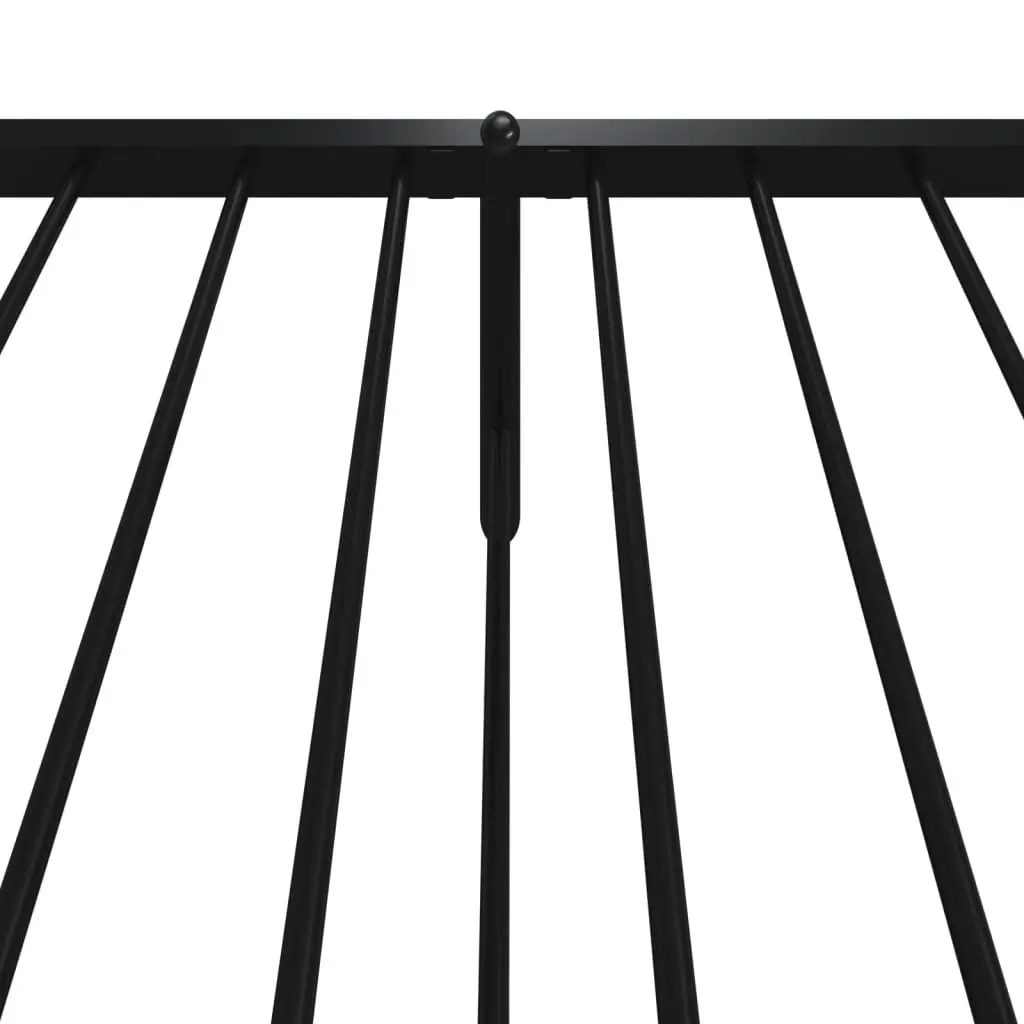 Metal Bed Frame King Single 107x203 cm Powder-Coated Steel Slatted Base Black