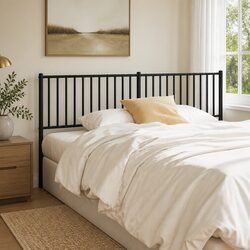 Metal Headboard Black 180cm Bed Frame Header Bedroom Furniture Replacement