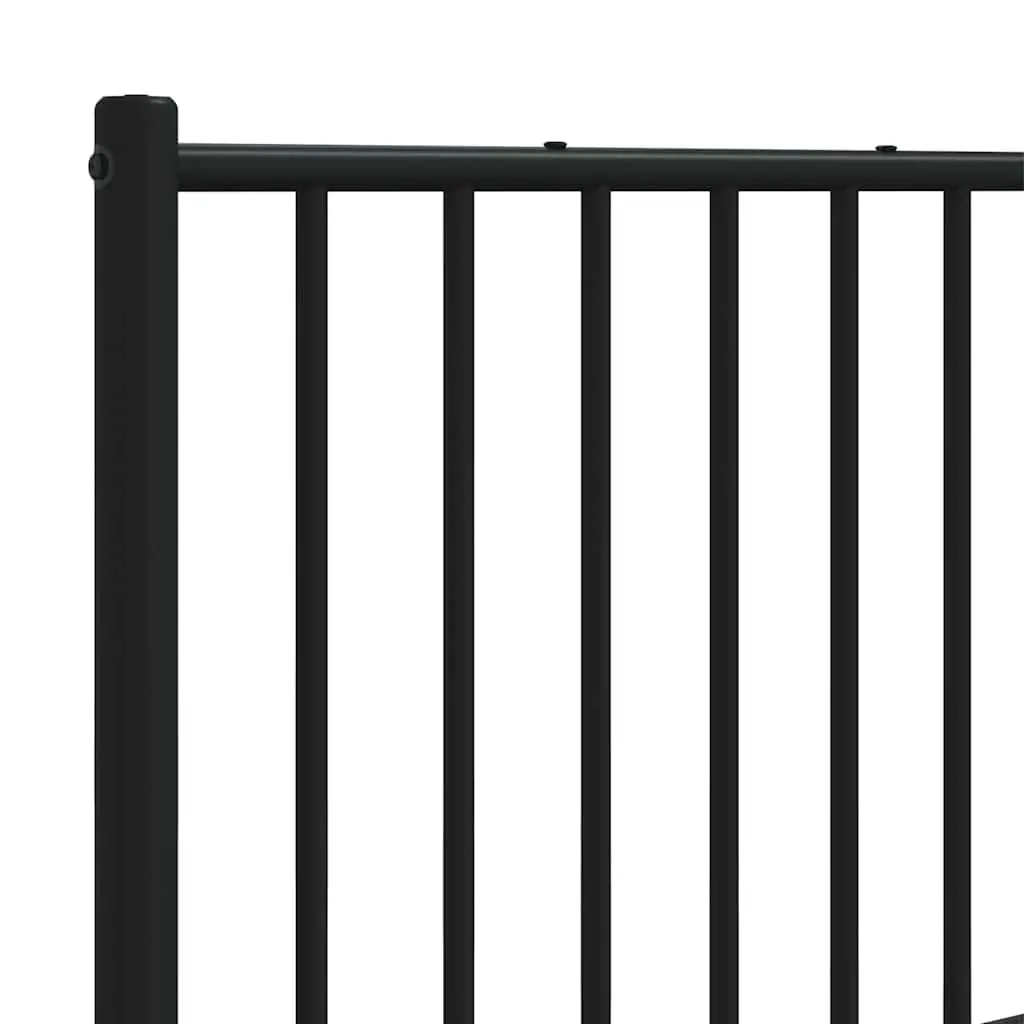 Metal Headboard Black 180cm Powder-coated Steel Construction Sturdy Legs