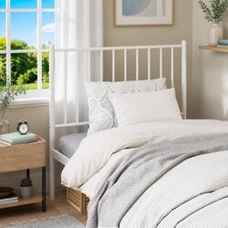 Metal Headboard White 90cm Bed Frame Head Board Bedroom Furniture Stylish Design