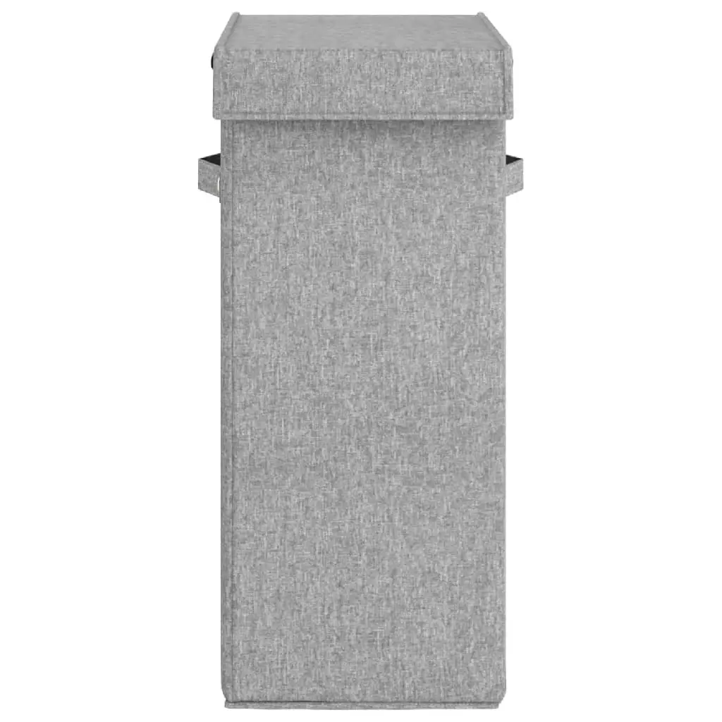 Laundry Hamper Foldable Grey 26x34.5x59.5cm Storage Basket with Handles and Lid