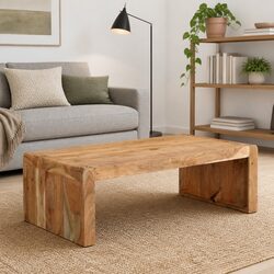 Coffee Table 110x55x35 cm Solid Acacia Wood Brown Farmhouse Living Room Accent