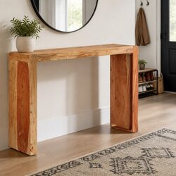 Console Table 110x30x76 cm Solid Acacia Wood Brown Hallway Accent Rustic