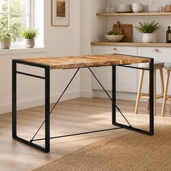 Bar Table 175x90x110 cm Kitchen Dining Bistro Furniture Brown Wooden
